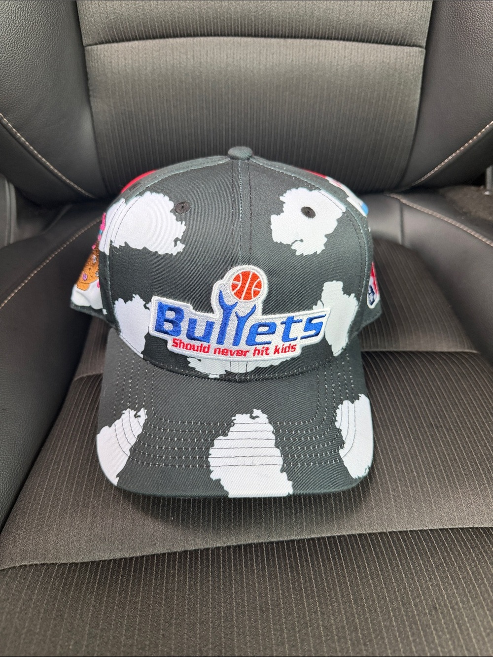 Bullets Kids Black & White Patch Baseball Cap - Unbranded